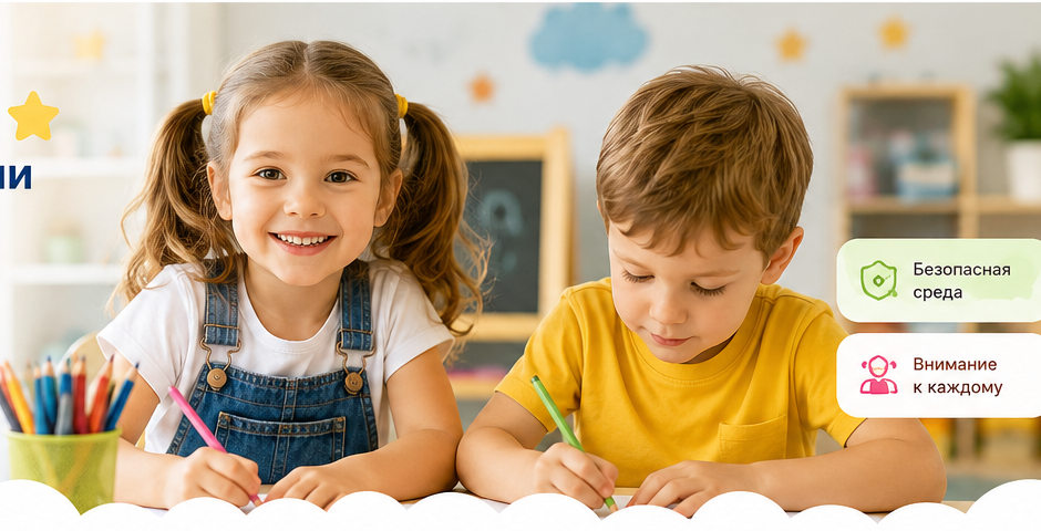 Children drawing at Beby Club